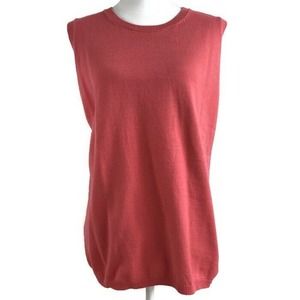 Lands End Sweater Vest Sleeveless Pink Stretch